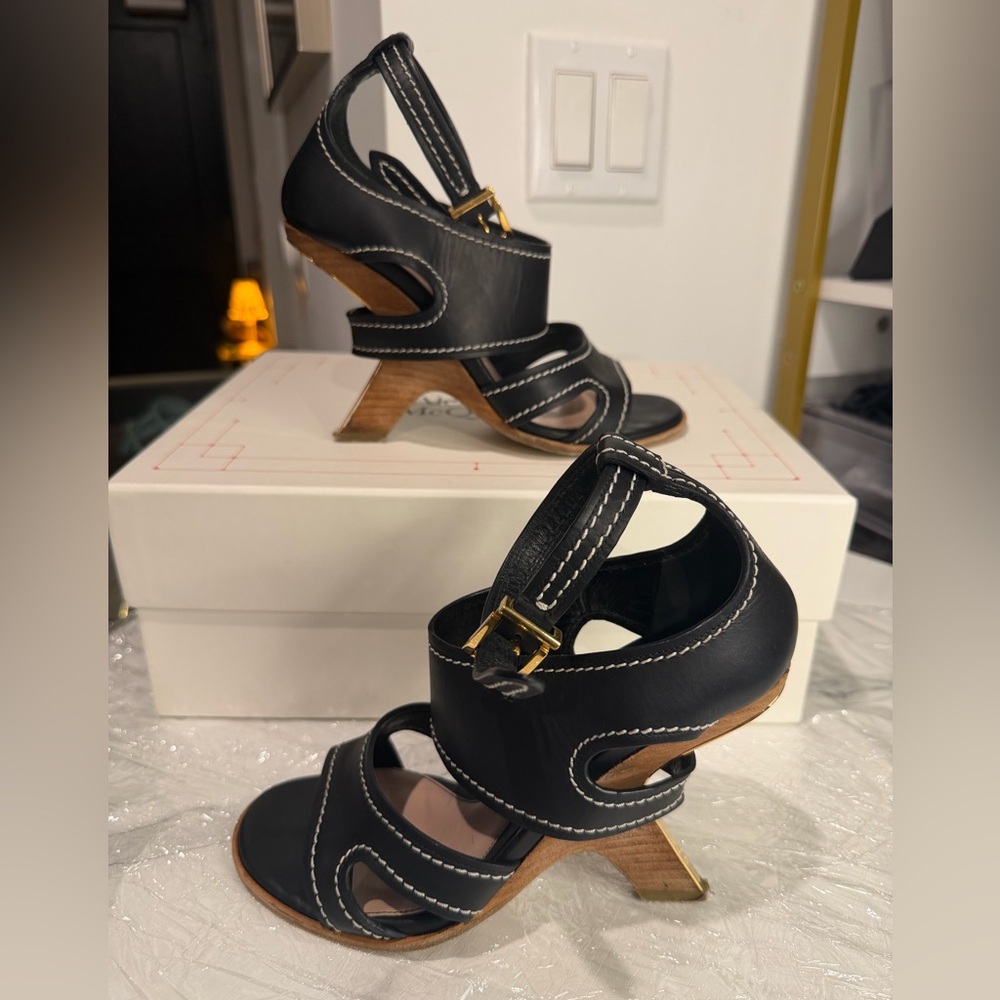 Alexander McQueen Black Leather Women's Heels